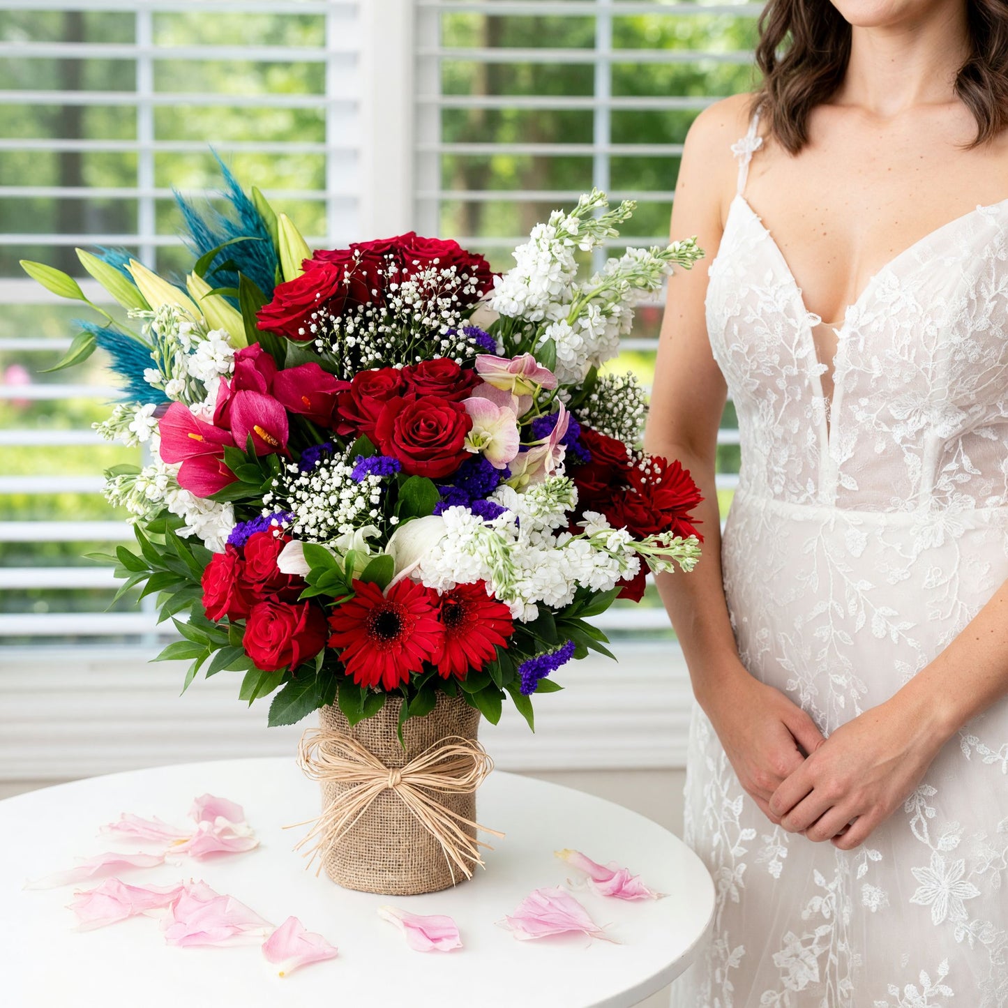 Bakır — Kırmızı Gül & Gerbera Aranjmanı